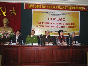 Họp báo tuần lễ quốc gia về ATVSLĐ-PCCN lần thứ 14 năm 2012