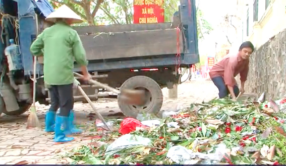 Bắc Giang: HTX vệ sinh môi trường thị trấn An Châu đảm bảo môi trường xanh – sạch – đẹp sau dịp tết Nguyên đán